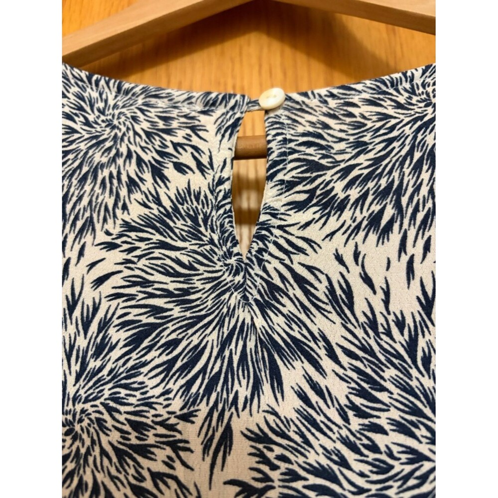 Sundance cream blue floral patterned short sleeve tiered midi dress Matilda Med - Picture 6 of 6